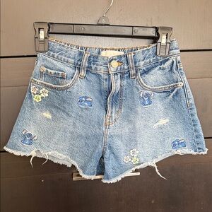 Zara x Disney Stitch denim shorts.